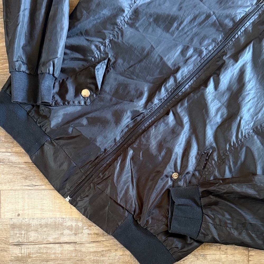 Men's Black Lightweight Zipper Bomber Jacket size 4 - Picture 4 of 9